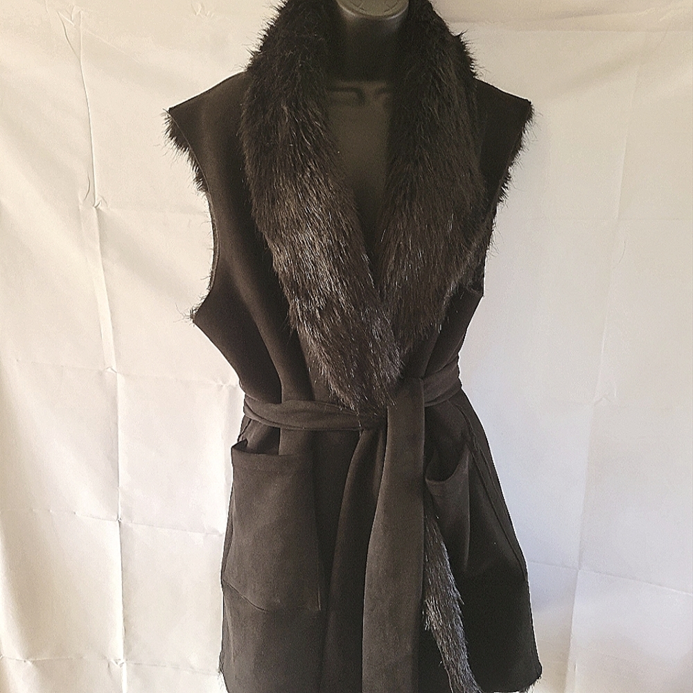 Faux Fur/Suede Reversable Vest